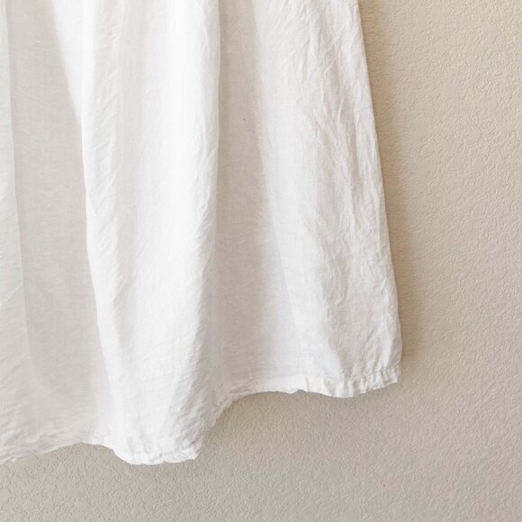 Cannisse White Linen Skirt Size 10 Button Front Midi Minimalist European Flowy - Picture 12 of 12